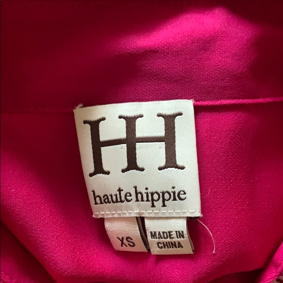 Haute hippie Cold Shoulder Silk Button-Down Shirt - Picture 3 of 7